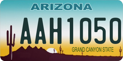 AZ license plate AAH1050