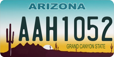 AZ license plate AAH1052