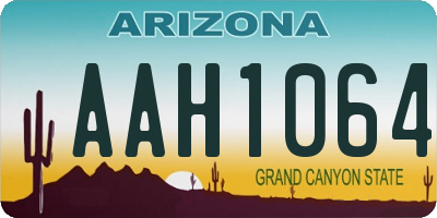 AZ license plate AAH1064