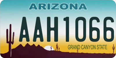 AZ license plate AAH1066