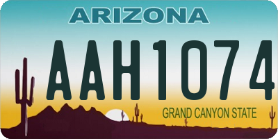 AZ license plate AAH1074