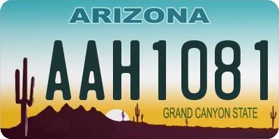 AZ license plate AAH1081