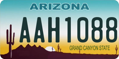 AZ license plate AAH1088