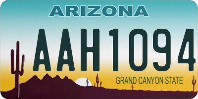 AZ license plate AAH1094