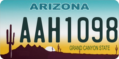 AZ license plate AAH1098