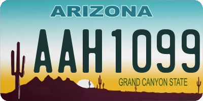 AZ license plate AAH1099
