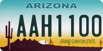 AZ license plate AAH1100