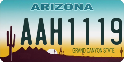 AZ license plate AAH1119