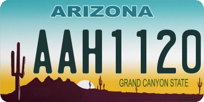AZ license plate AAH1120