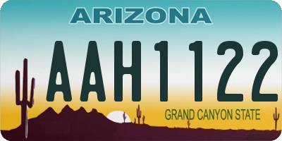 AZ license plate AAH1122