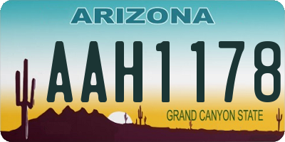 AZ license plate AAH1178