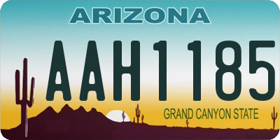 AZ license plate AAH1185