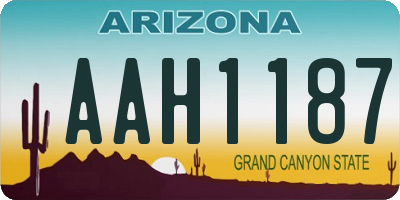 AZ license plate AAH1187