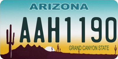 AZ license plate AAH1190