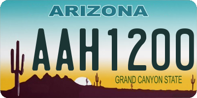 AZ license plate AAH1200