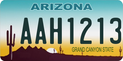 AZ license plate AAH1213