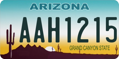 AZ license plate AAH1215