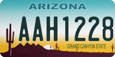 AZ license plate AAH1228