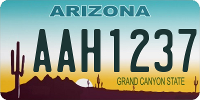 AZ license plate AAH1237