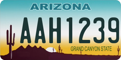 AZ license plate AAH1239