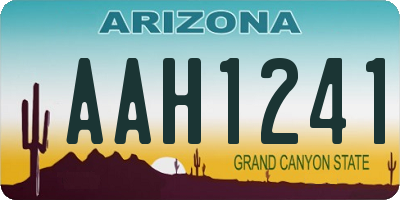 AZ license plate AAH1241