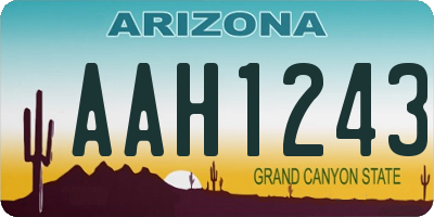 AZ license plate AAH1243