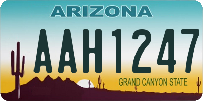 AZ license plate AAH1247