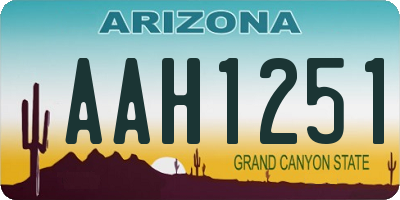 AZ license plate AAH1251