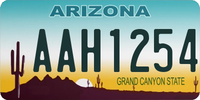 AZ license plate AAH1254