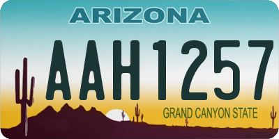 AZ license plate AAH1257