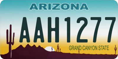 AZ license plate AAH1277
