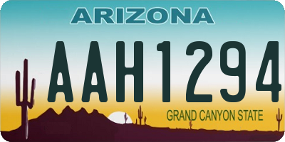 AZ license plate AAH1294