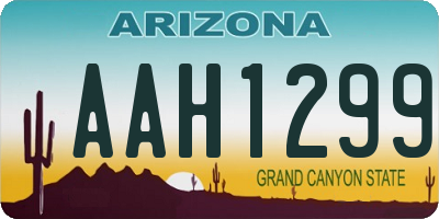 AZ license plate AAH1299