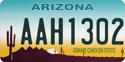 AZ license plate AAH1302