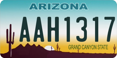 AZ license plate AAH1317
