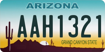 AZ license plate AAH1321