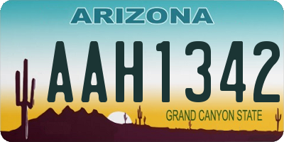 AZ license plate AAH1342