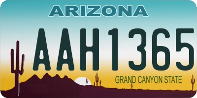 AZ license plate AAH1365