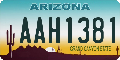 AZ license plate AAH1381