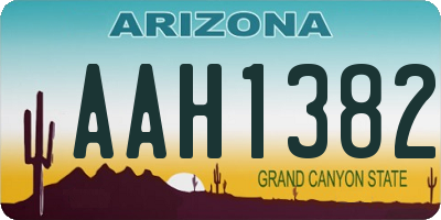 AZ license plate AAH1382