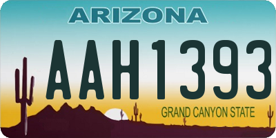 AZ license plate AAH1393