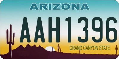 AZ license plate AAH1396