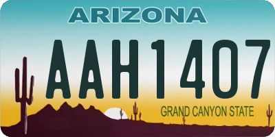 AZ license plate AAH1407