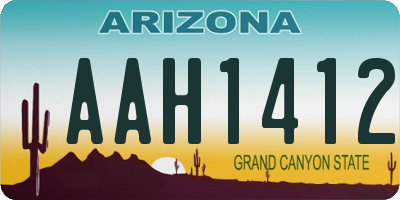 AZ license plate AAH1412