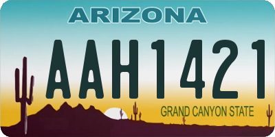AZ license plate AAH1421