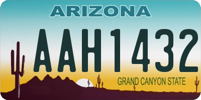 AZ license plate AAH1432