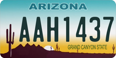 AZ license plate AAH1437