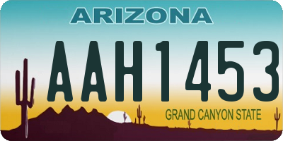 AZ license plate AAH1453