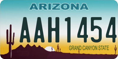 AZ license plate AAH1454