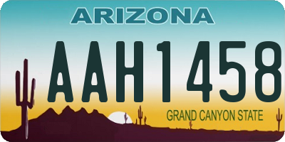 AZ license plate AAH1458